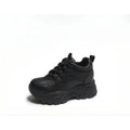 Women's High Top Platform Walking Sneakers in black, featuring chunky design and lightweight comfort for daily wear.