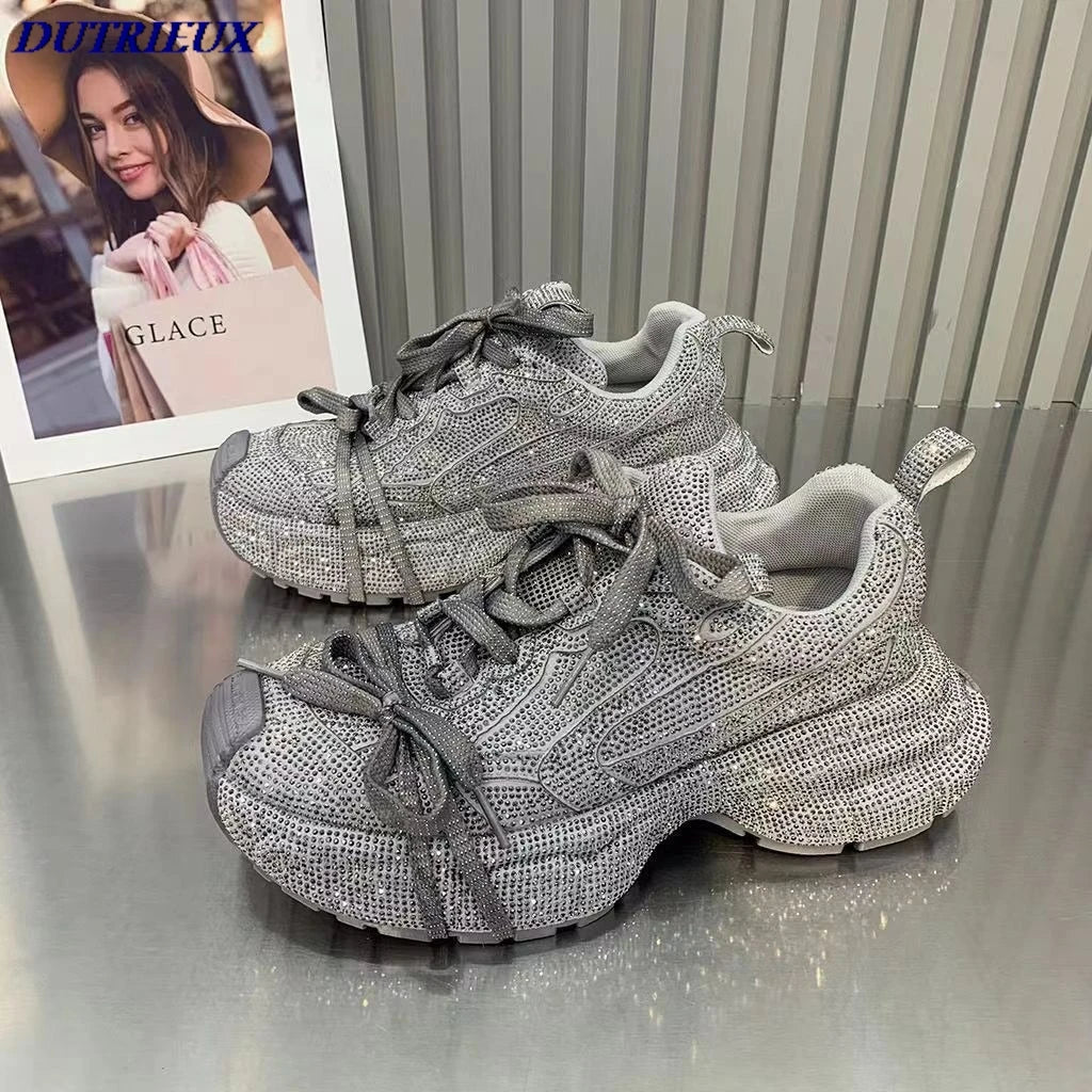 Women Customized Fashion Sneakers in grey with stylish design and comfortable fit.