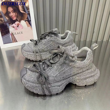 Women Customized Fashion Sneakers in grey with stylish design and comfortable fit.