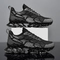 Men’s Breathable Running Sneakers in stylish orange color with lightweight mesh design and unique sole cushioning