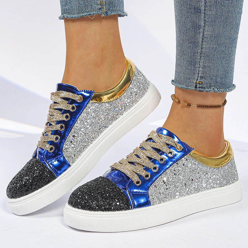 Women Glitter Platform Sneakers 2026 