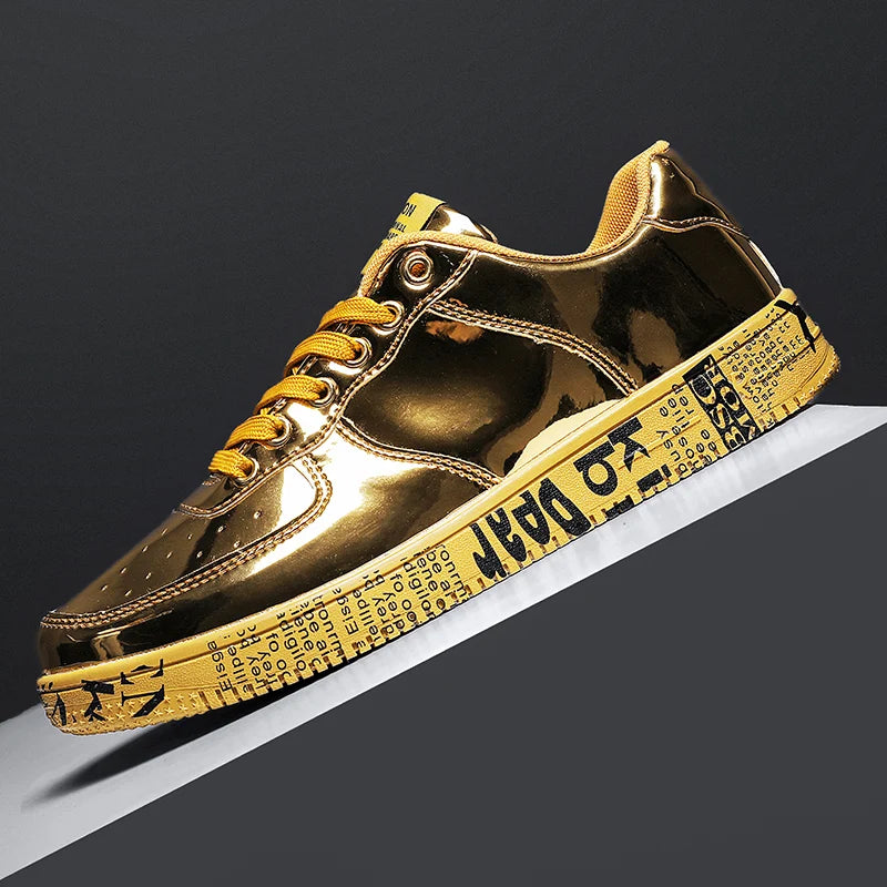 Men Luxury Gold Sneakers