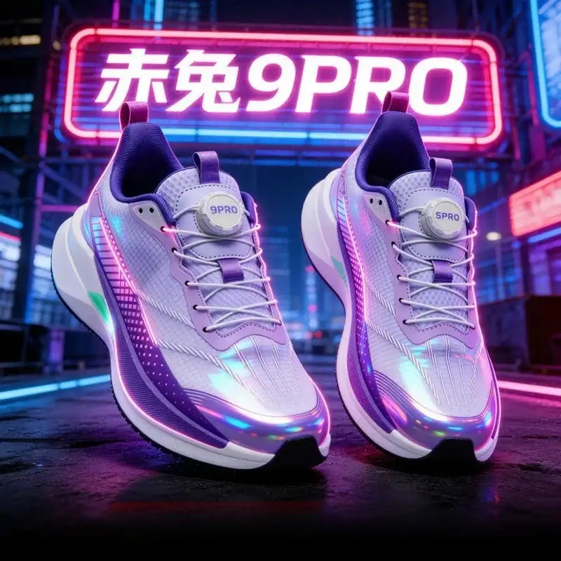  Lightweight Running Sneakers being worn by a person on a bridge, showcasing breathable and non-slip features.