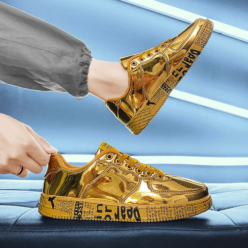 Men Luxury Gold Sneakers
