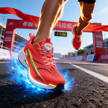  Lightweight Running Sneakers being worn by a person on a bridge, showcasing breathable and non-slip features.