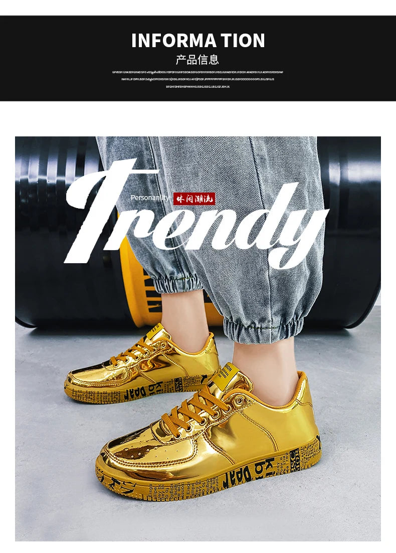 Men Luxury Gold Sneakers