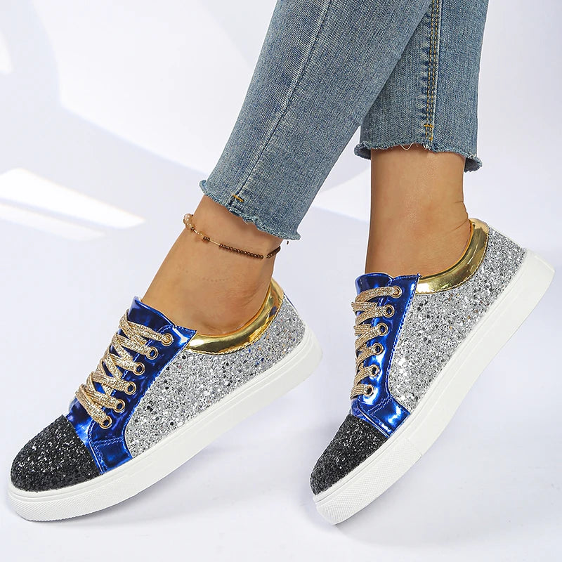 Women Glitter Platform Sneakers 2026 