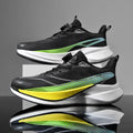  Lightweight Running Sneakers being worn by a person on a bridge, showcasing breathable and non-slip features.